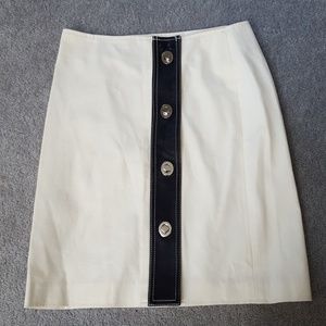 Michael Kors cotton/leather cream skirt size 4